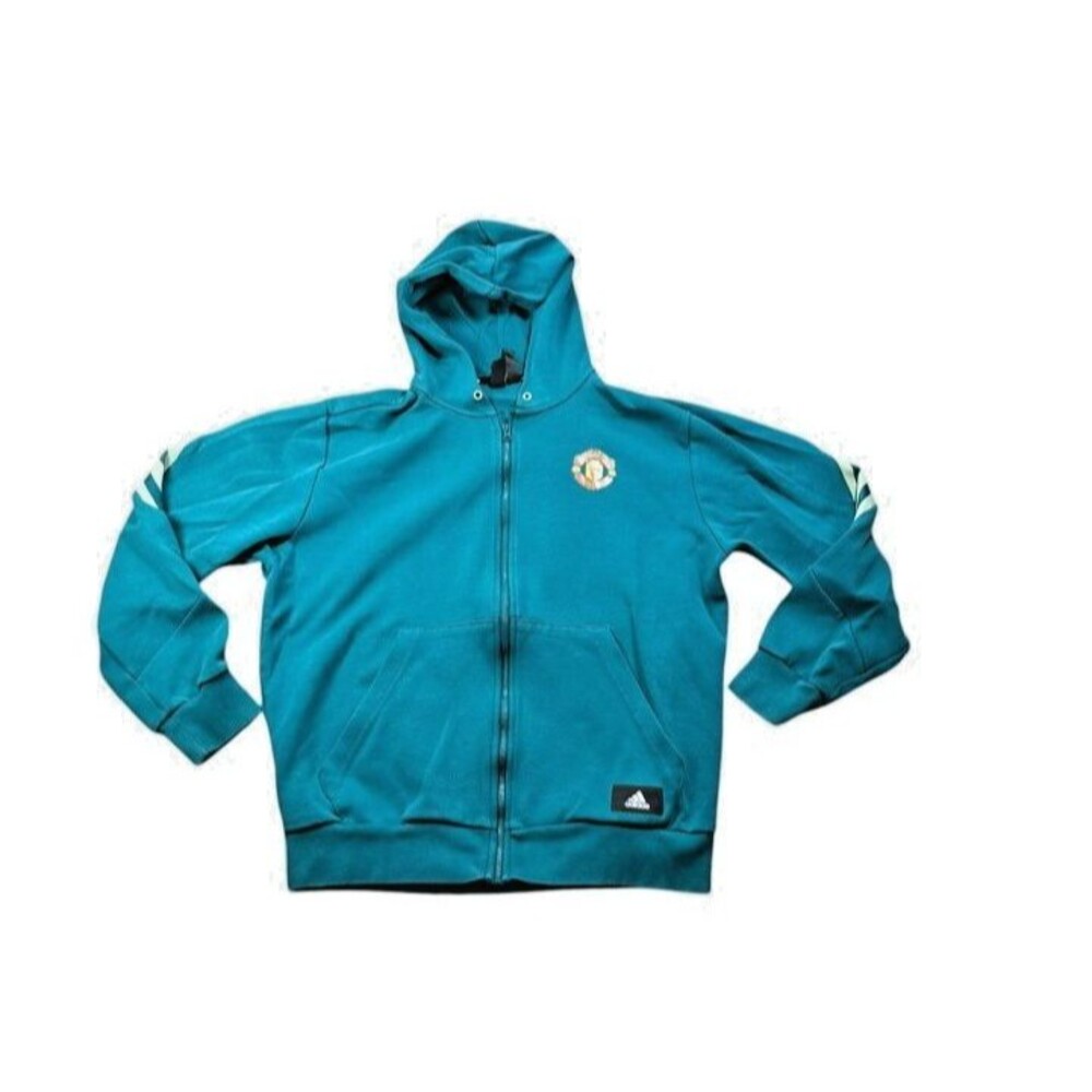 adidas Manchester United Full Zip Hoodie Mens Size Large - Teal - Premier League